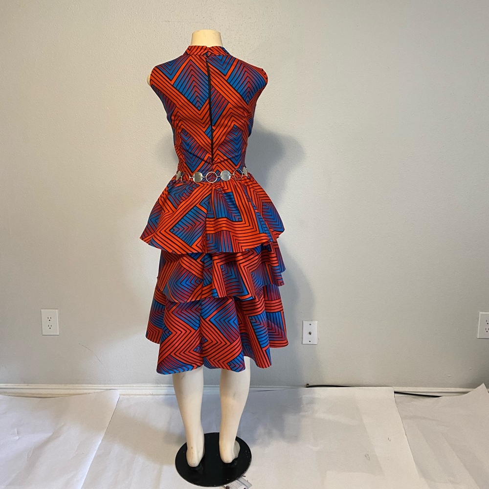 WOMEN AFRICAN PRINT,SHORT GOWN DRESS. - Picture 2 of 4